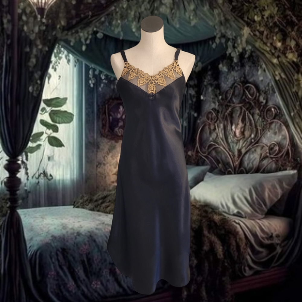 Black Satin Negligee